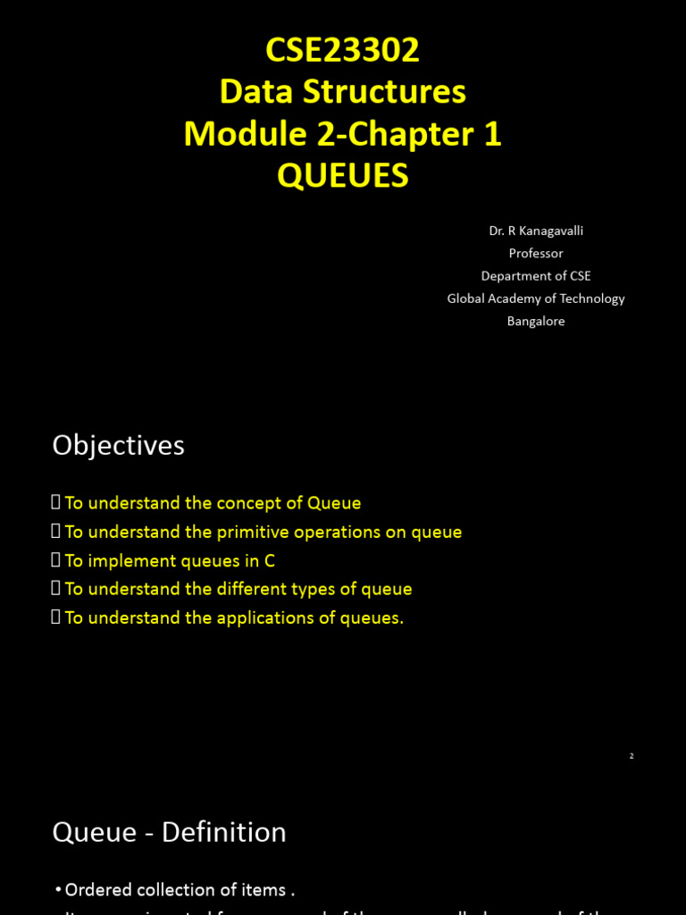 CSE23302 - Module 2 - Chapter 1 | PDF | Queue (Abstract Data Type ...