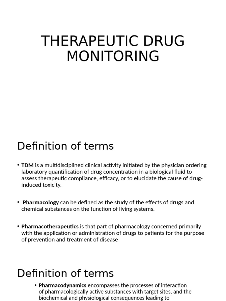 Understanding Therapeutic Drug Monitoring | PDF | Pharmacology ...
