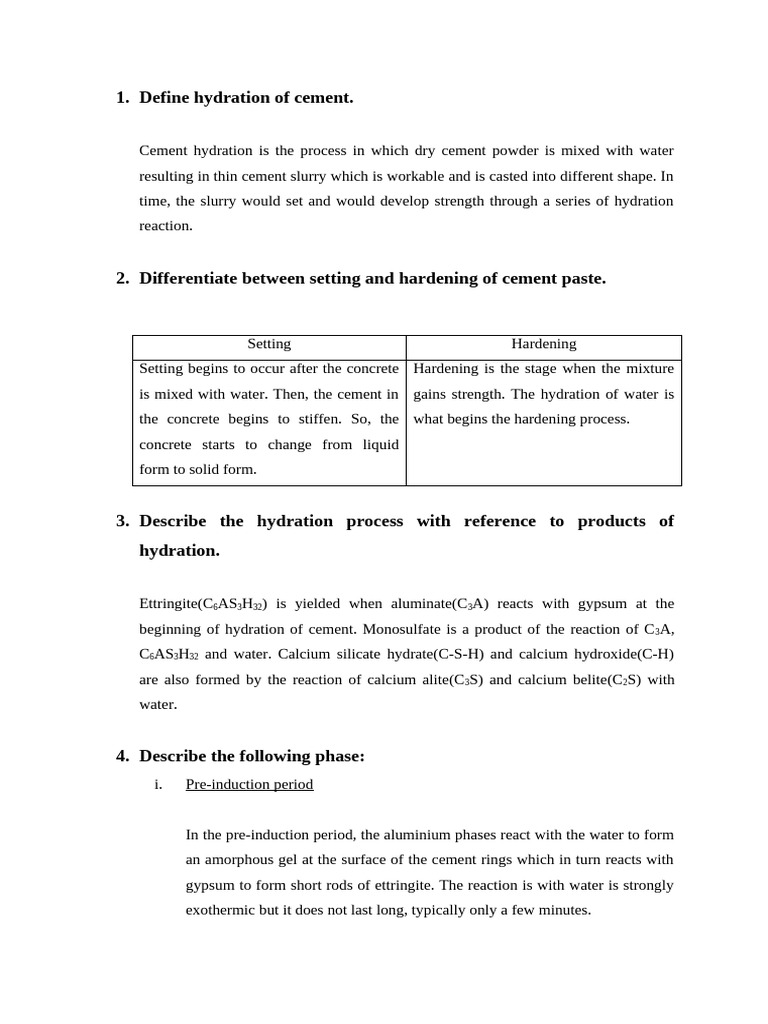 Understanding Cement Hydration Process | PDF | Porosity | Cement
