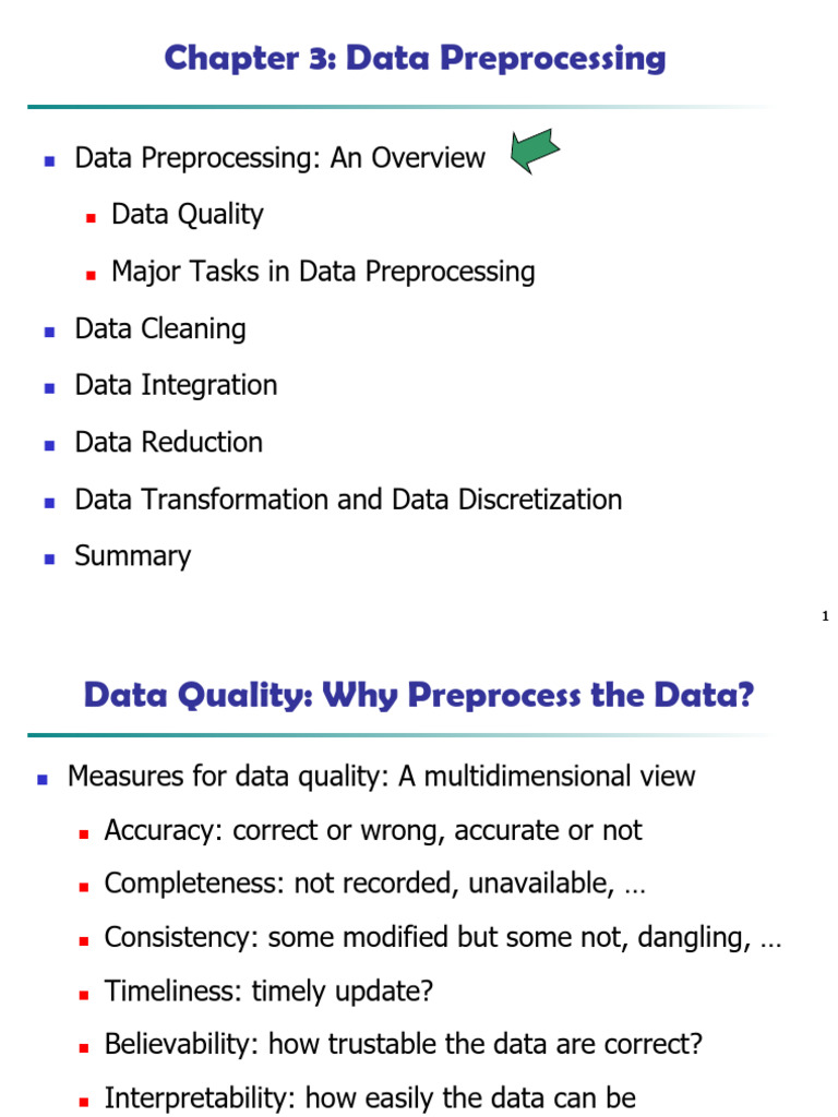 Data Preprocessing Techniques Overview | PDF | Data | Data Quality