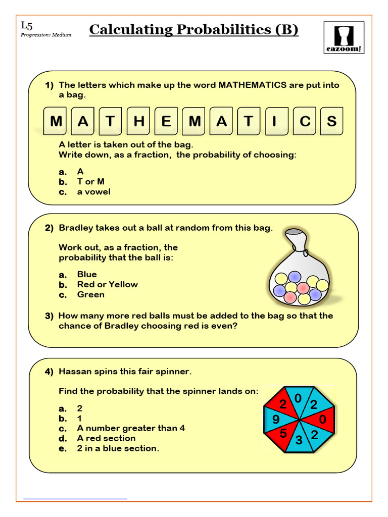 Level 5 Probability Calculations Guide | PDF | Probability | Mathematics