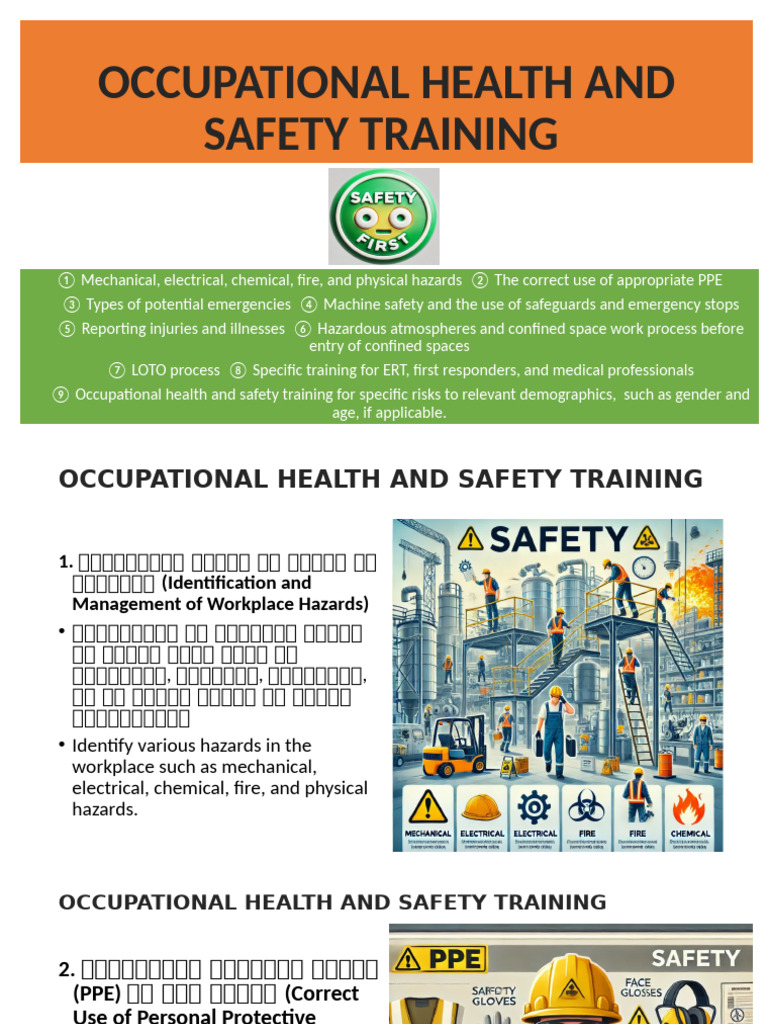 Occupational Health and Safety Training | PDF