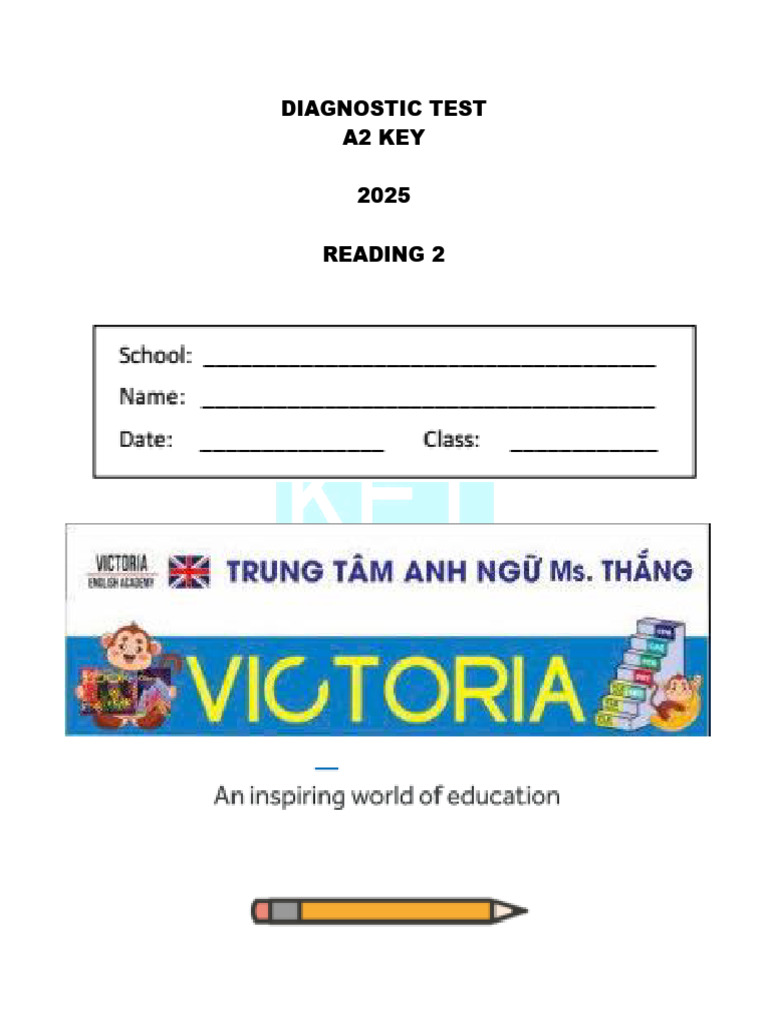 A2 Key Diagnostic Test 2025: Reading Section | PDF | Ballet | Dances