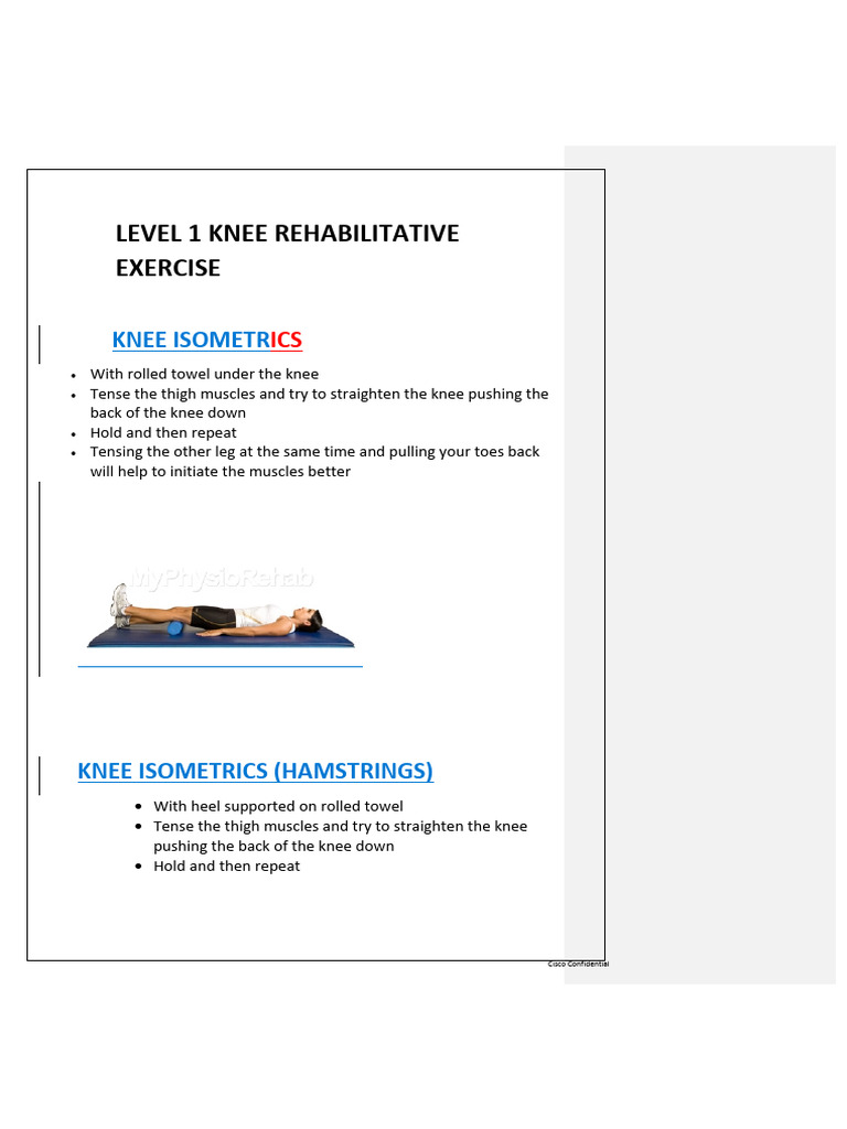 Knee Isometric Exercises for Rehab | PDF | Knee | Musculoskeletal System