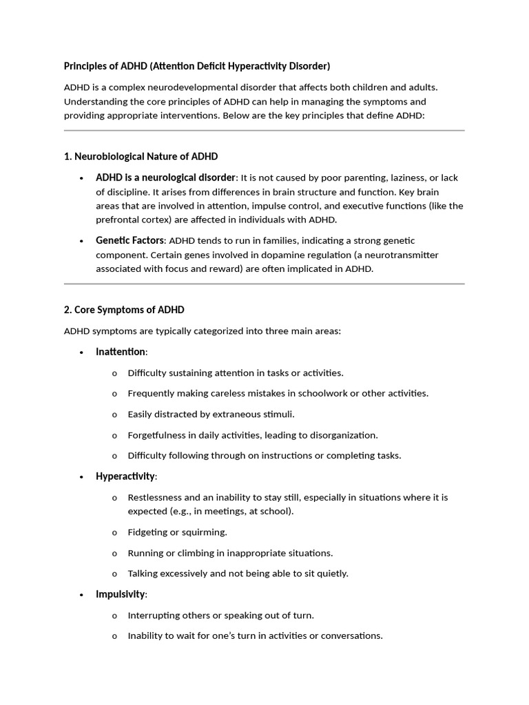 Principles of ADHD | PDF | Attention Deficit Hyperactivity Disorder ...