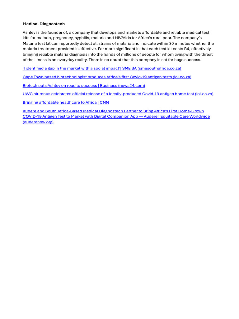 Medical Diagnostech | PDF