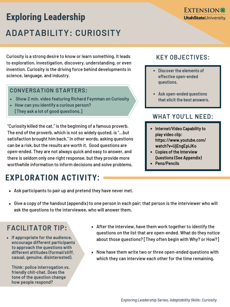 exploring-leadership-adaptability-curiosity | PDF | Curiosity | Question