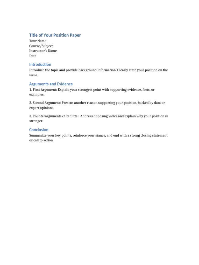 Position Paper Template | PDF