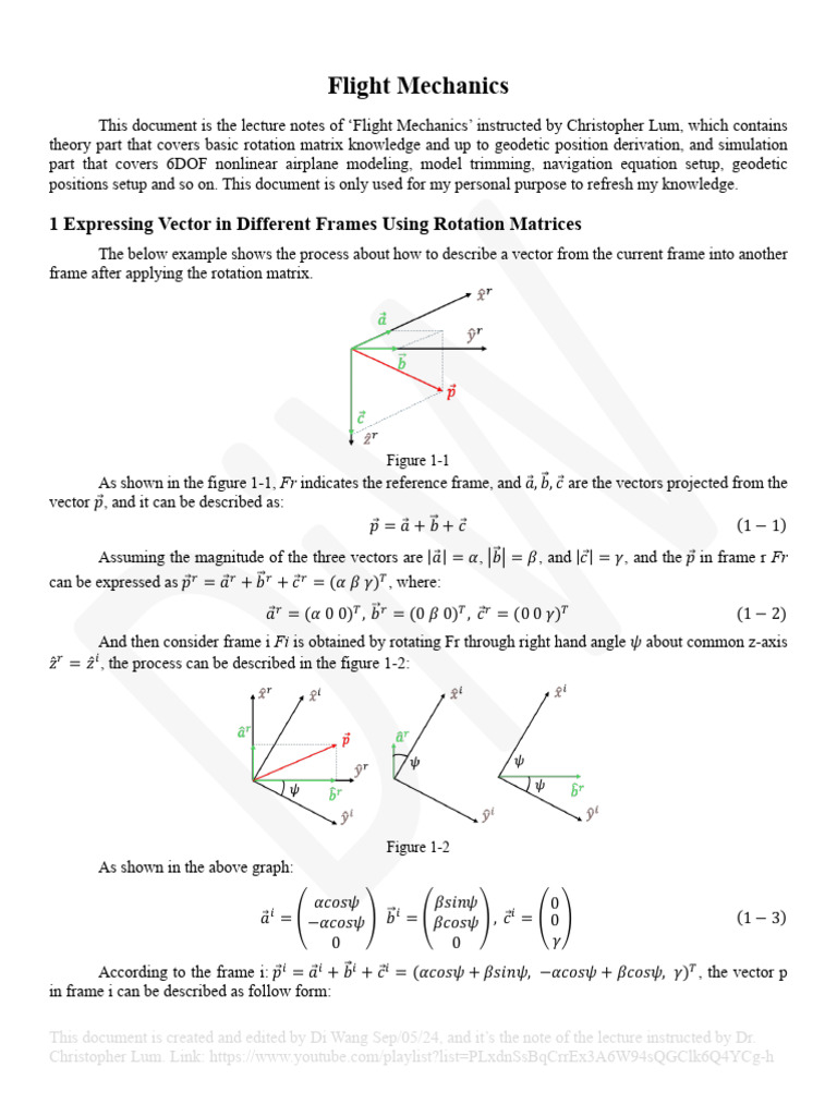 Angle ϕ Between Vectors in Flight Mechanics | PDF | Acceleration | Velocity