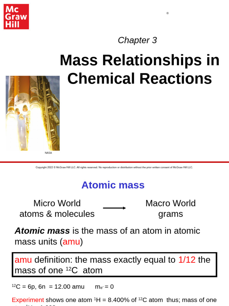 INTRO TO CHEM CH3 - Mass Relationships in Chemical Reactions | PDF ...