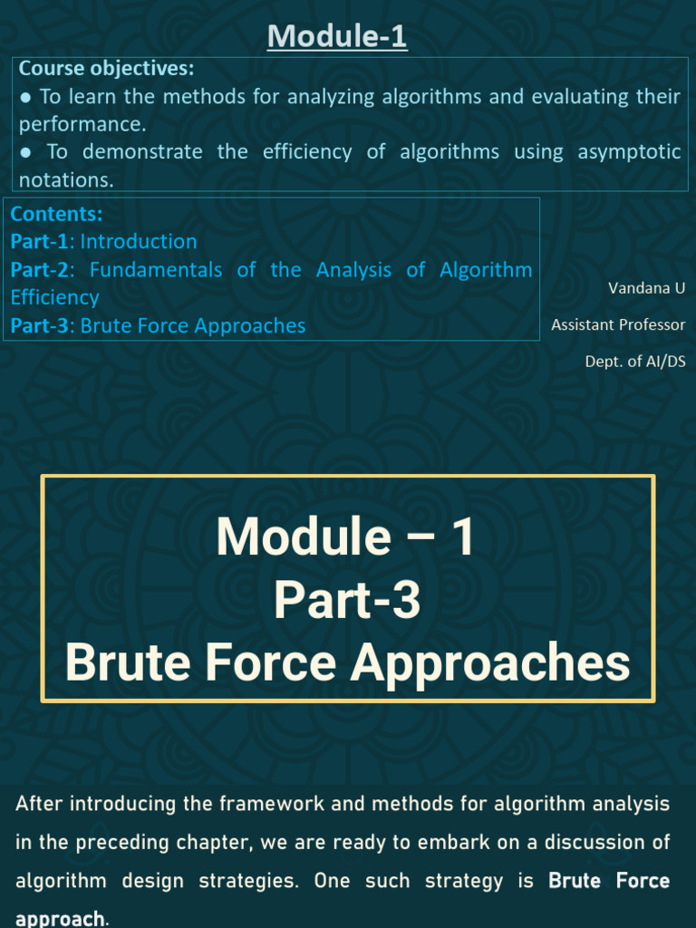 MODULE-1 PART-3 BRUTE FORCE APPROACHES | PDF | Mathematical Logic ...