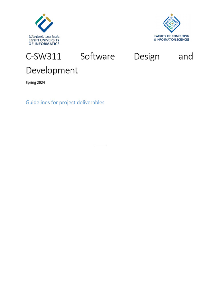 Software Design Project Guidelines 2024 | PDF | Use Case | Information ...