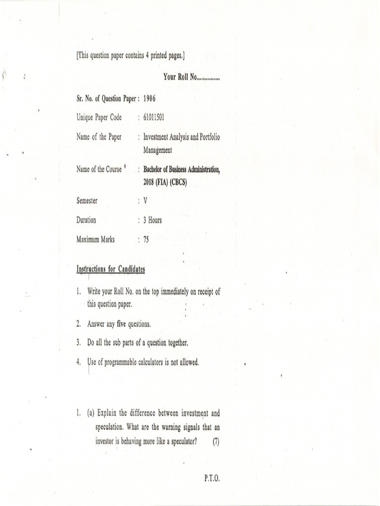 2018 Investment Analysis Portfolio Management Pdf