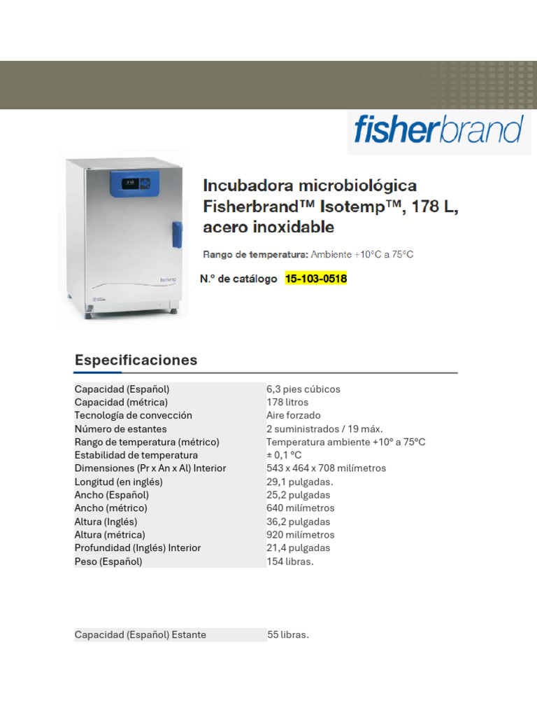 15 103 0518 Microbiological Incubator 178 L Pdf 