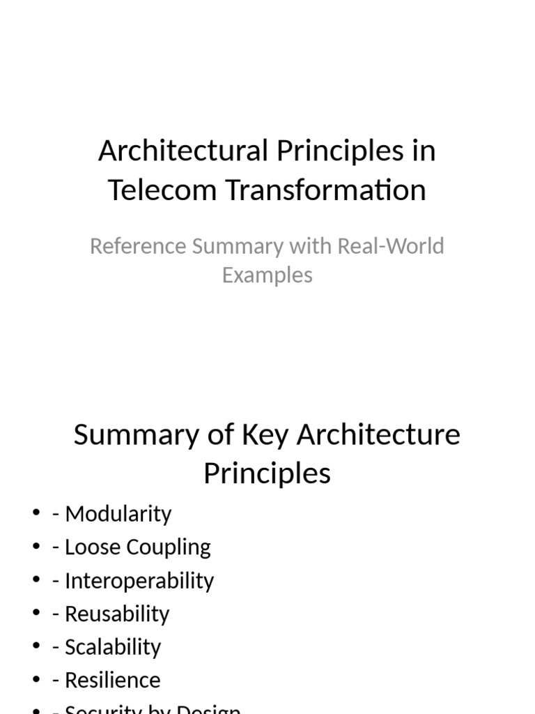 Telecom_Architecture_Principles_Reference | PDF