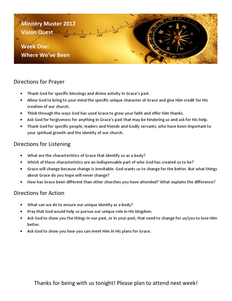 Directions for Grace Church Prayer Guide | PDF | Self-Improvement