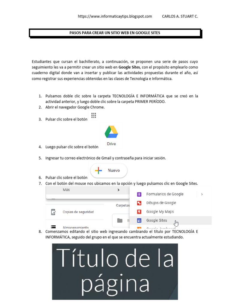 Crear sitio web en Google Sites | PDF | Red mundial | Internet y web
