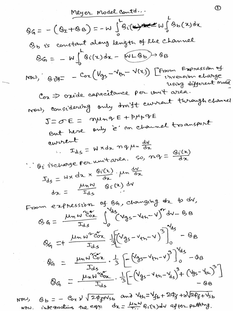 MOS Dev Phy Model Class Notes 11 MKD | PDF