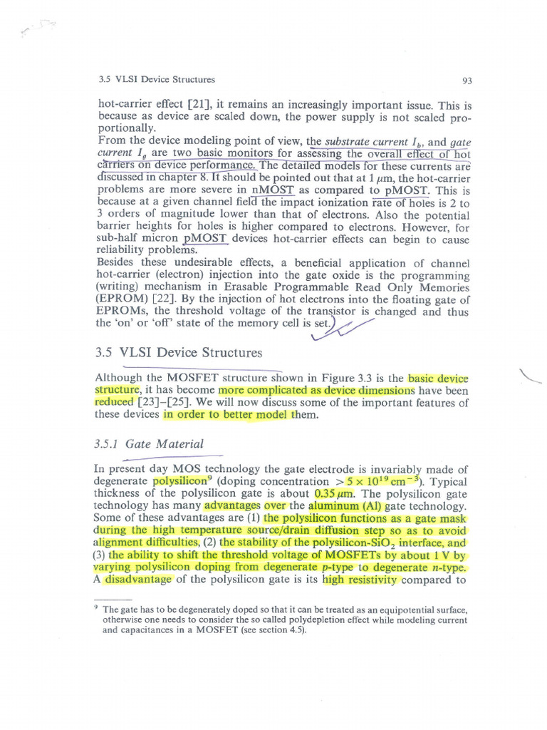 MOS Dev Phy Model Class Notes 10 MKD | PDF