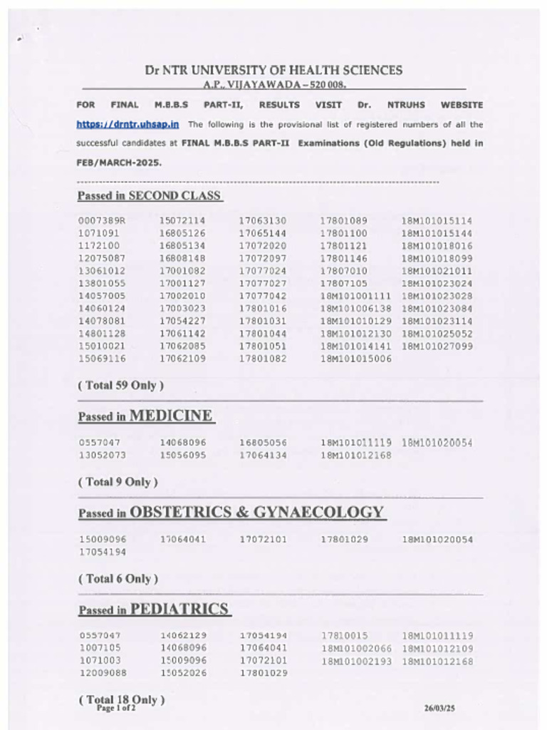 MBBS - Final Year Part 2 - OR - FEB - 2025 | PDF