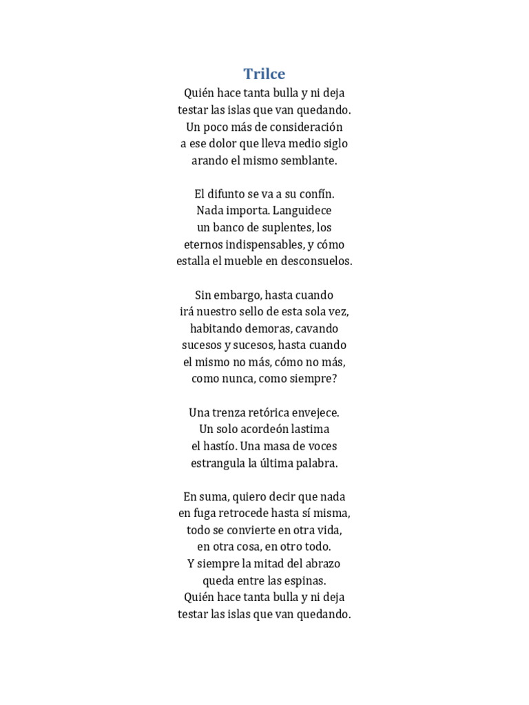 Trilce Poema | PDF