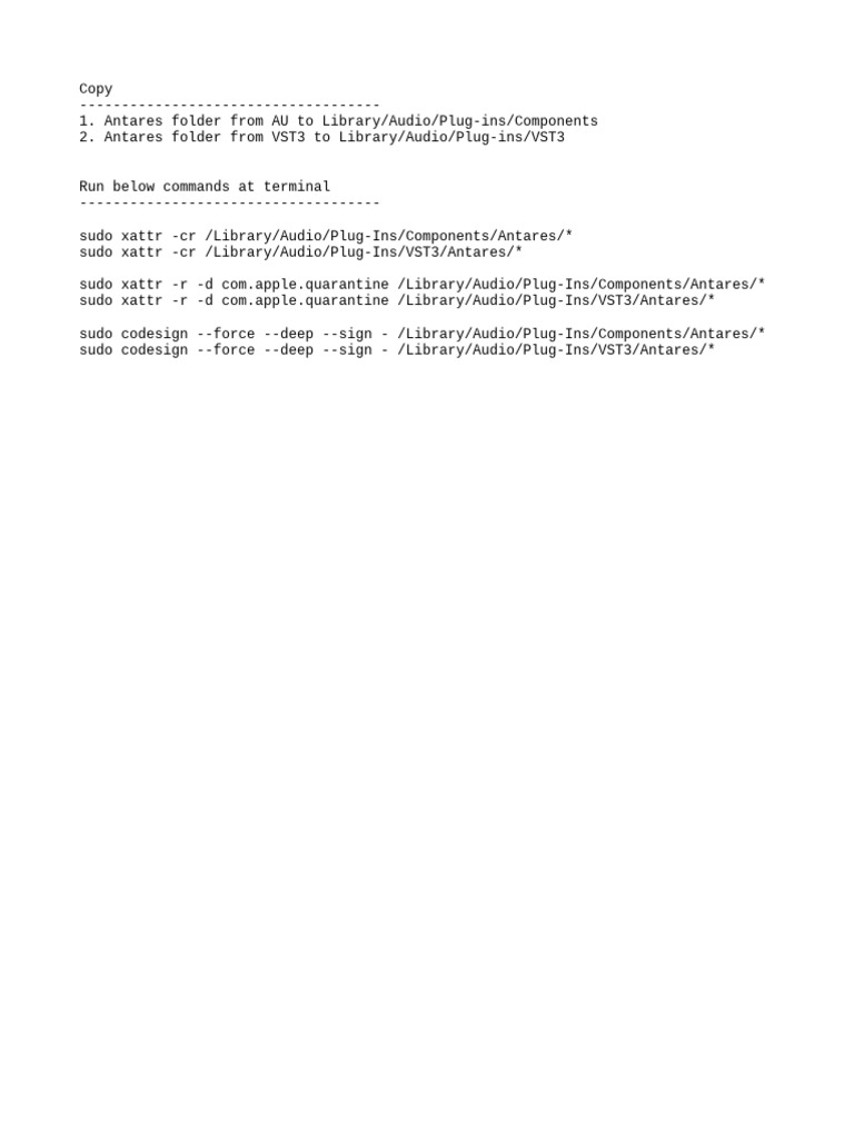 Antares Plugin Installation Guide | PDF