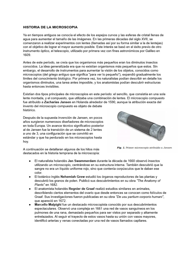 Evolución de la Microscopía | PDF | Microscopio | Óptica