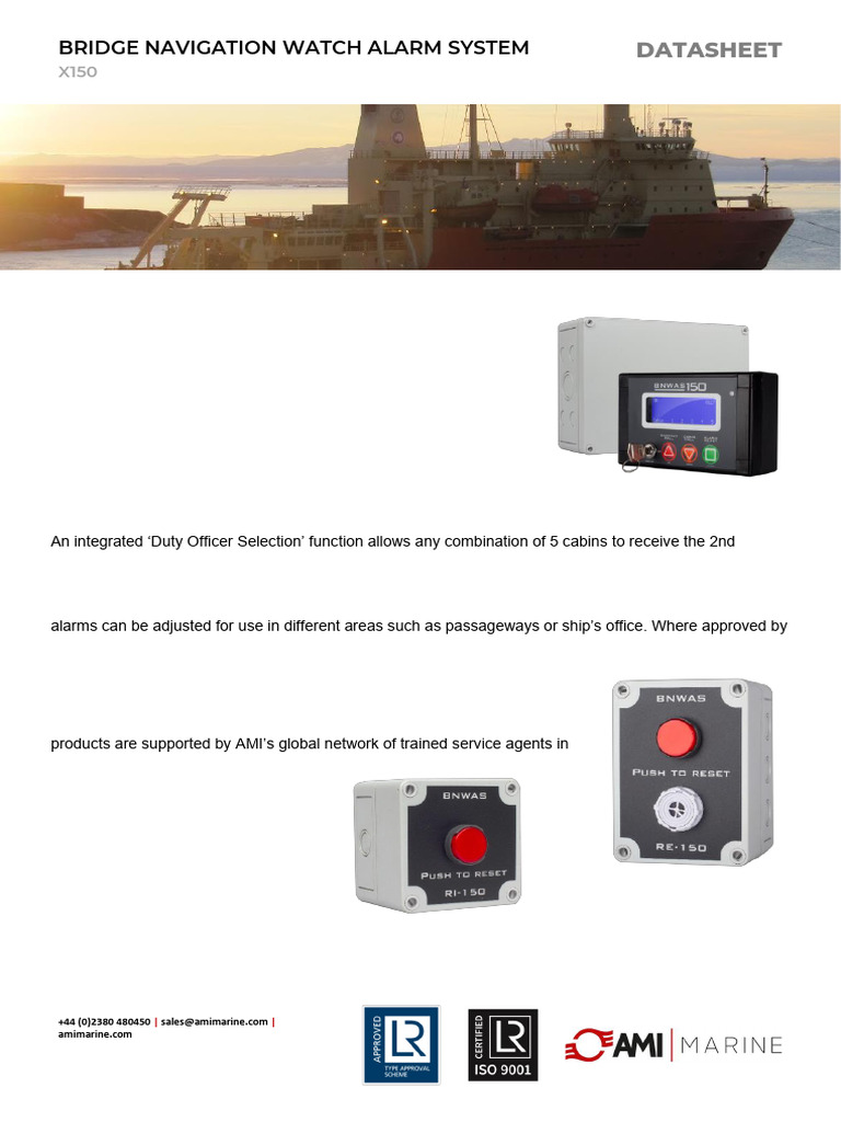 09002 - X150 BNWAS Data Sheet - Bridge Navigation Watch Alarm System ...