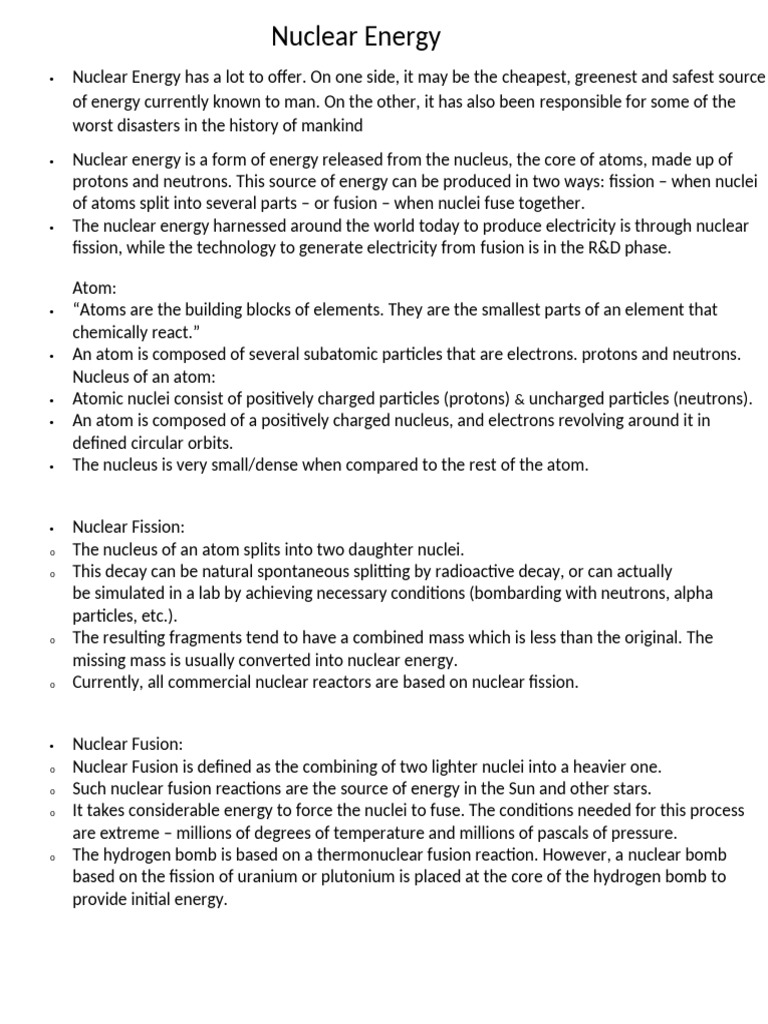 Understanding Nuclear Energy Basics | PDF | Nuclear Physics | Atomic ...