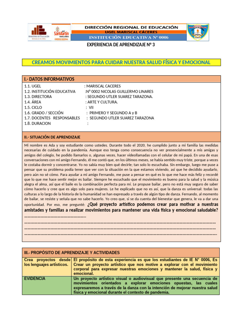 Movimientos para la Salud Emocional | PDF | Las emociones | Bailes