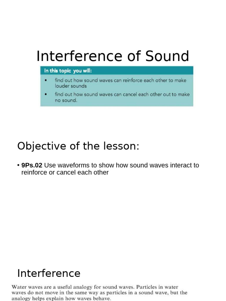 Sound Wave Interference Explained | PDF | Sound | Waves