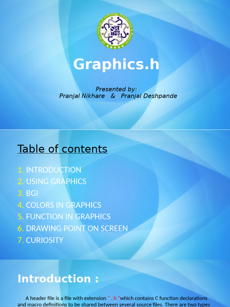 Introduction to Graphics.h in C | PDF | Graphics | Integer (Computer ...