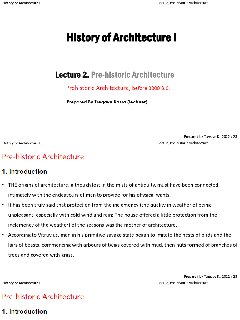 Prehistoric Architecture Overview | PDF | Archaeology