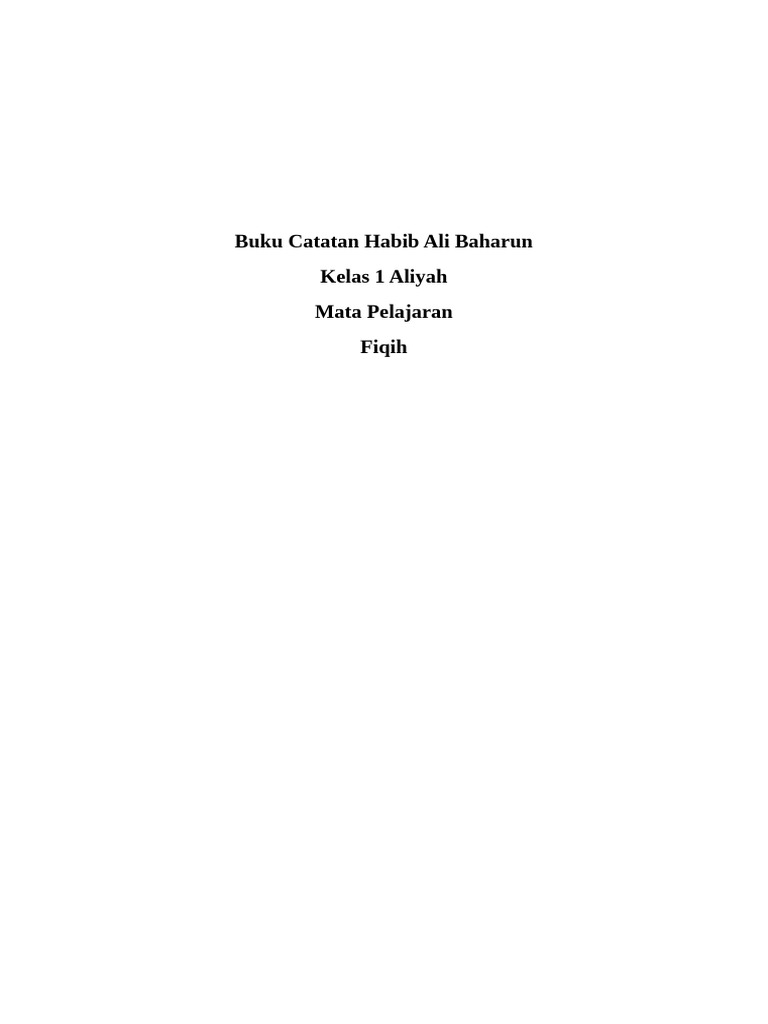 Catatan Hb Ali Word | PDF