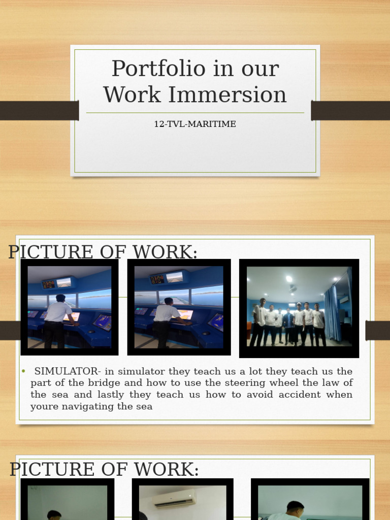 Portfolio in Our Work Immersion | PDF | Skill | Experience