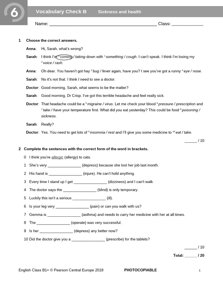 EC - B1P - Vocabulary Check 6B | PDF