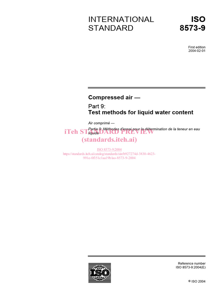 Iso 8573 9 | PDF | Pressure | International Organization For ...