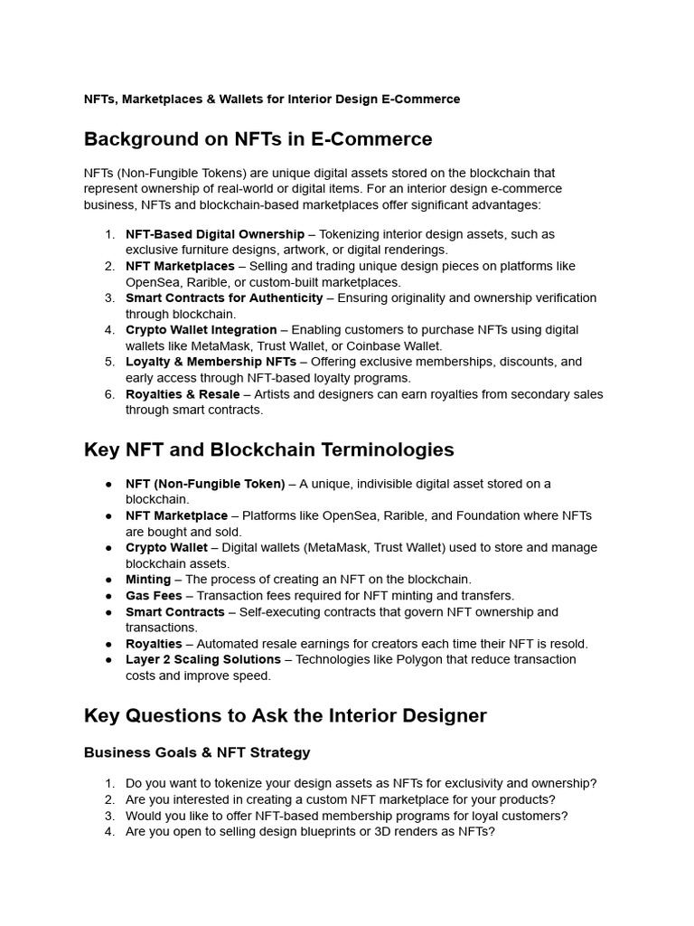 NFT Strategies for Interior Design E-Commerce | PDF | Applications Of ...