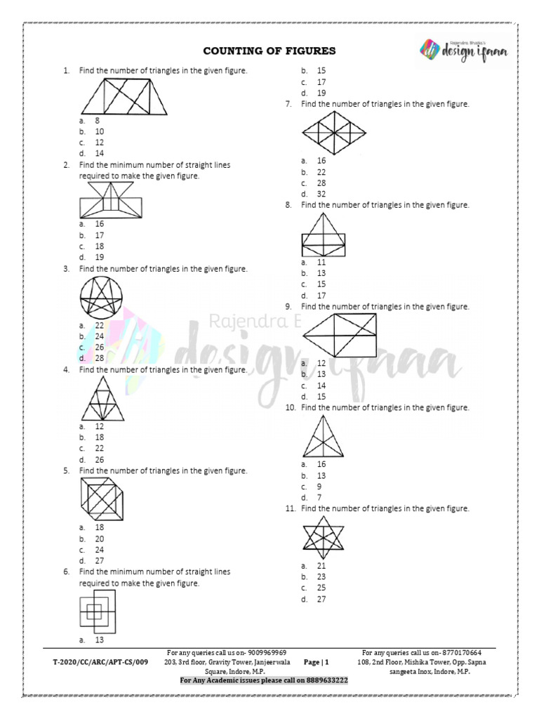 Counting Triangles and Lines Quiz | PDF