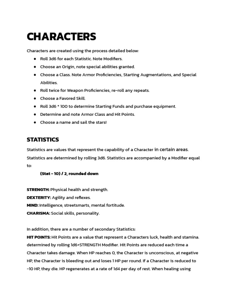 Character Creation Guide for LaGrange | PDF | Orbit | Spacecraft Propulsion
