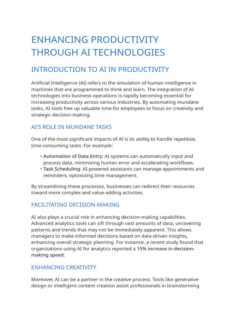 Boosting Productivity with AI Tools | PDF | Artificial Intelligence ...