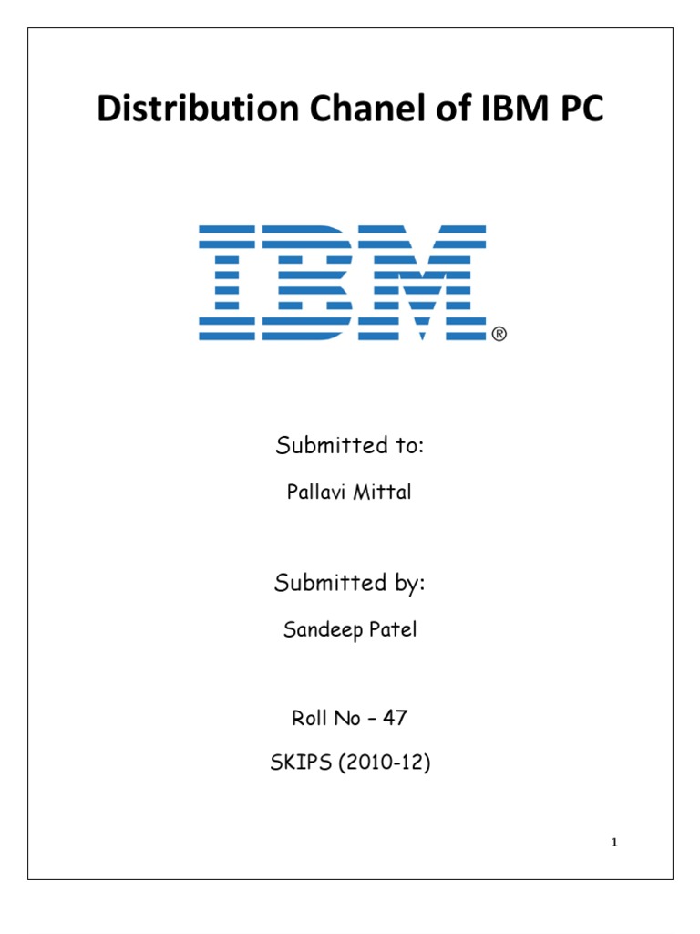Distribution Chanel of IBM PC: Submitted To | PDF | Computers ...