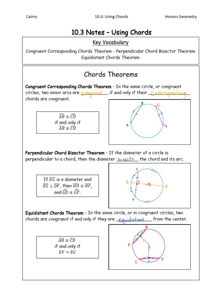 Chord Theorems in Circle Geometry | PDF | Circle | Perpendicular