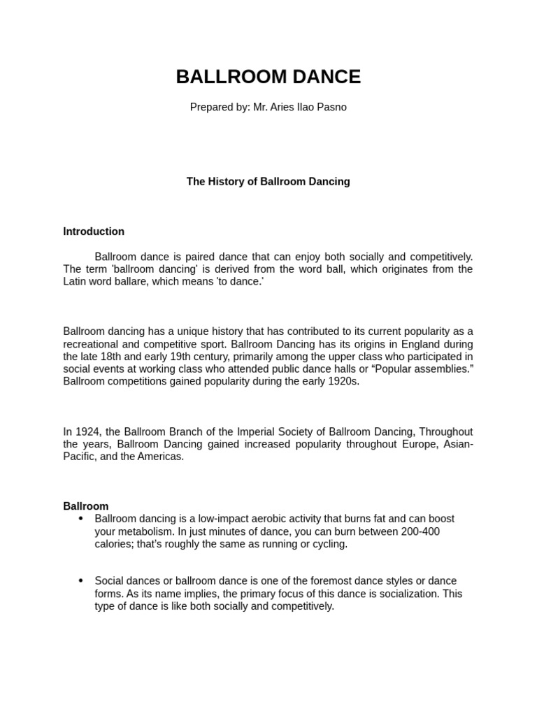 Reviewer in Ballroom Dance | PDF | Ballroom Dance | Dances