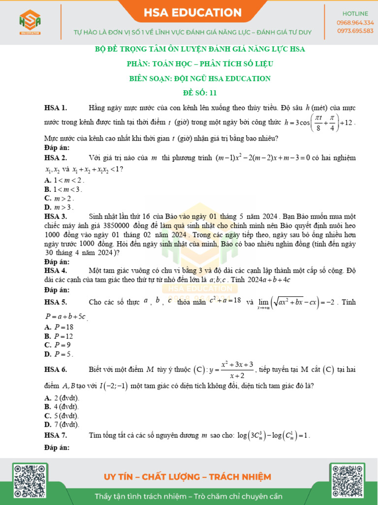 Hsa.2025. B TRNG TM Ton HC S 11 | PDF