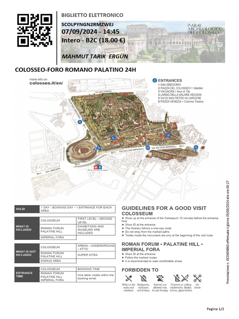 Colosseum and Roman Forum Ticket Info | PDF