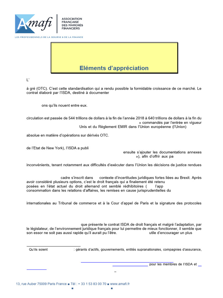 Avantages du contrat ISDA en droit français | PDF | Brexit
