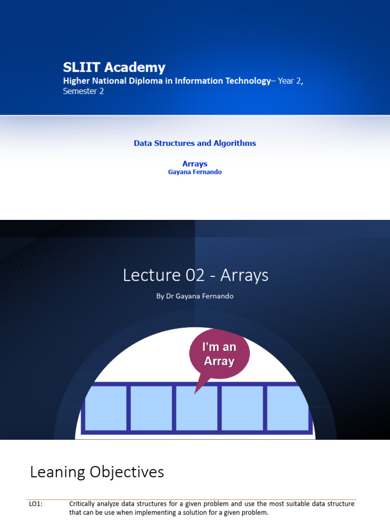 Understanding Arrays in Data Structures | PDF | Algorithms And Data ...