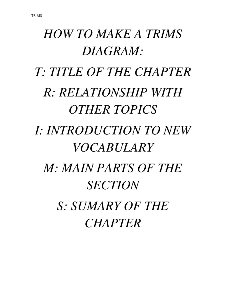 How To Make A Trims Diagram | PDF