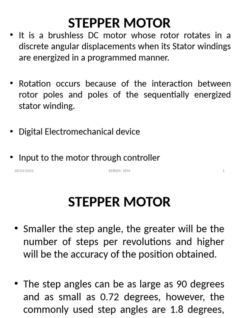 Stepper Motor | PDF | Electric Motor | Electrical Components